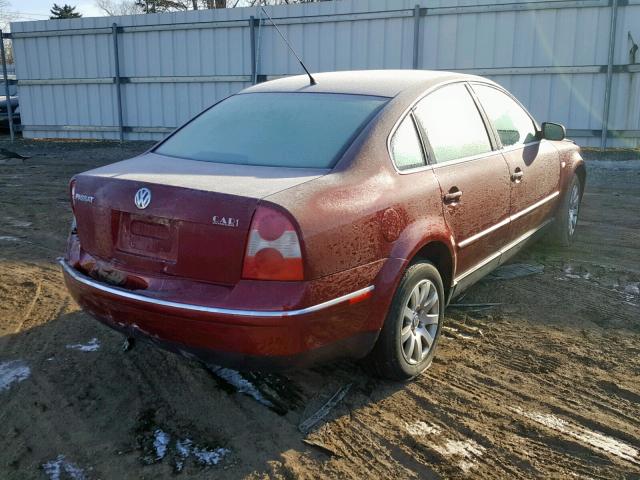 WVWPD63B43P252865 - 2003 VOLKSWAGEN PASSAT GLS MAROON photo 4