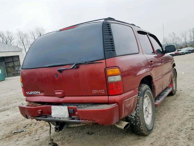 1GKEK63U72J156183 - 2002 GMC DENALI MAROON photo 4