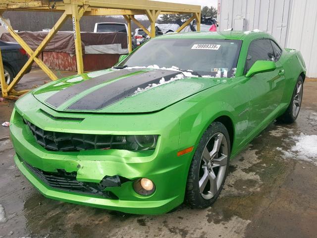 2G1FK1EJ8B9132341 - 2011 CHEVROLET CAMARO 2SS GREEN photo 2