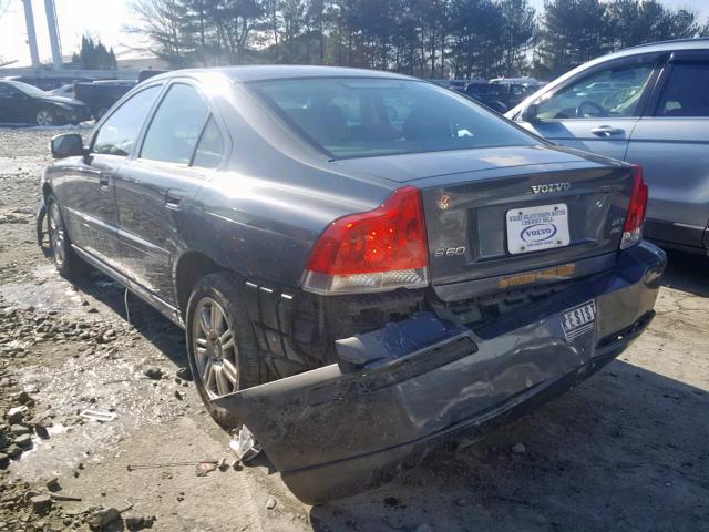 YV1RH592182701724 - 2008 VOLVO S60 2.5T BLACK photo 3