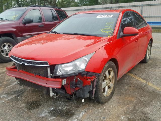 1G1PC5SB0E7281242 - 2014 CHEVROLET CRUZE LT RED photo 2