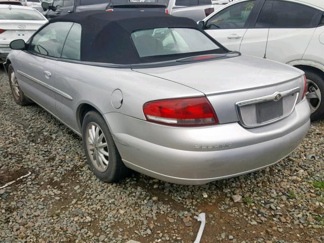 1C3EL55UX1N676342 - 2001 CHRYSLER SEBRING LX SILVER photo 3