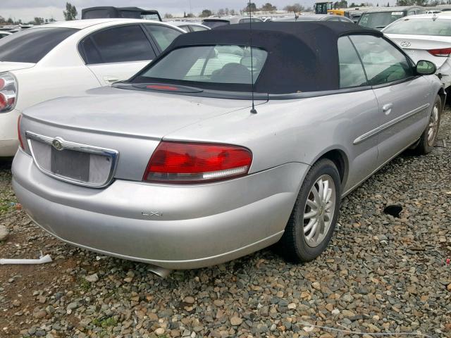 1C3EL55UX1N676342 - 2001 CHRYSLER SEBRING LX SILVER photo 4