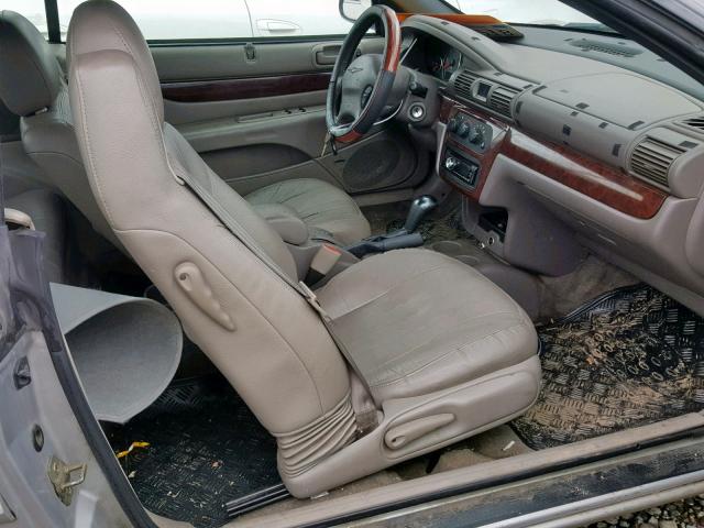 1C3EL55UX1N676342 - 2001 CHRYSLER SEBRING LX SILVER photo 5