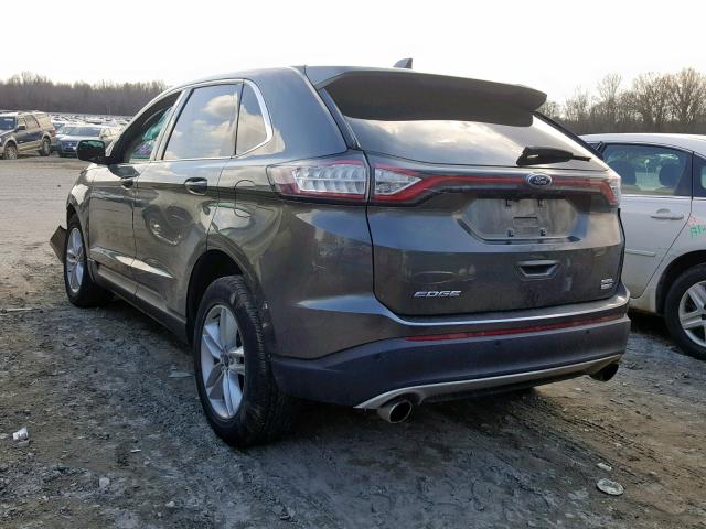 2FMPK4J9XGBC00076 - 2016 FORD EDGE SEL GRAY photo 3