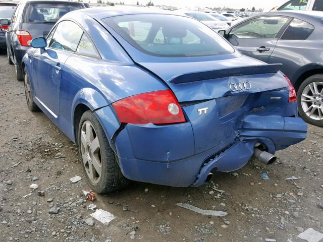 TRUWT28N821006287 - 2002 AUDI TT QUATTRO BLUE photo 3