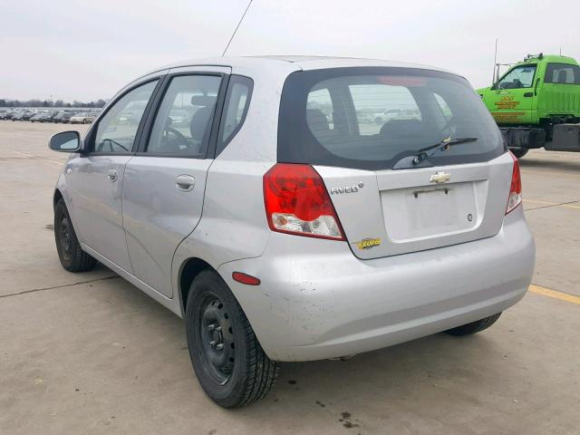 KL1TD66627B762364 - 2007 CHEVROLET AVEO BASE ვერცხლისფერი ფოტო 3