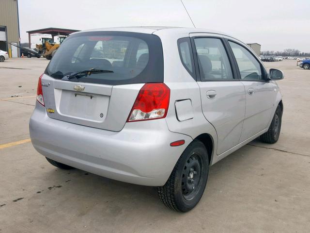 KL1TD66627B762364 - 2007 CHEVROLET AVEO BASE ვერცხლისფერი ფოტო 4