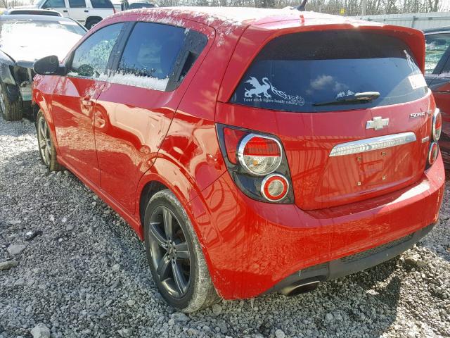 1G1JH6SB9D4199068 - 2013 CHEVROLET SONIC RS RED photo 3