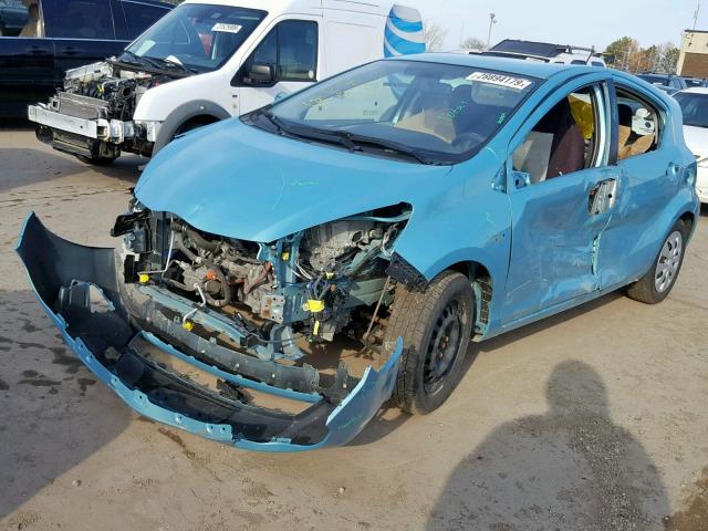 JTDKDTB33E1069045 - 2014 TOYOTA PRIUS C BLUE photo 2