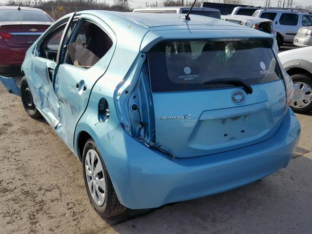 JTDKDTB33E1069045 - 2014 TOYOTA PRIUS C BLUE photo 3