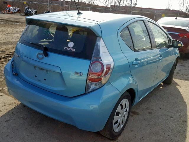 JTDKDTB33E1069045 - 2014 TOYOTA PRIUS C BLUE photo 4