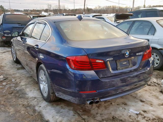 WBAXH5C54DDW12824 - 2013 BMW 528 XI BLUE photo 3