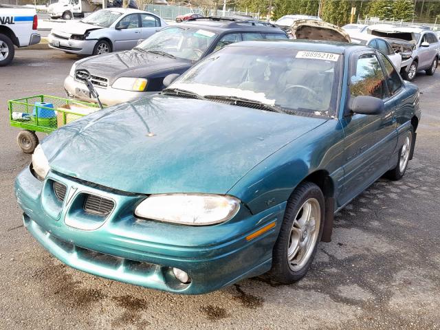 1G2NW12M0VC751491 - 1997 PONTIAC GRAND AM G GREEN photo 2