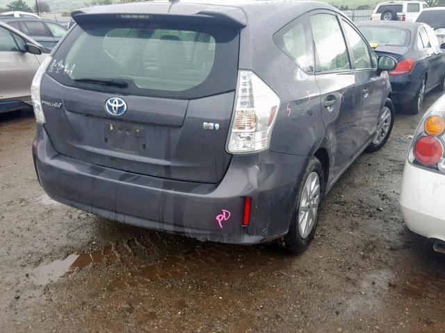 JTDZN3EU1C3048826 - 2012 TOYOTA PRIUS V GRAY photo 4