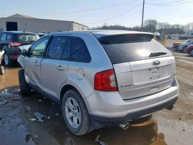 2FMDK4JC8DBC80102 - 2013 FORD EDGE SEL SILVER photo 3