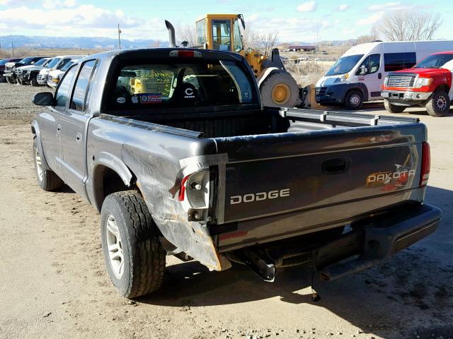 1D7HL38K24S548034 - 2004 DODGE DAKOTA QUA GRAY photo 3