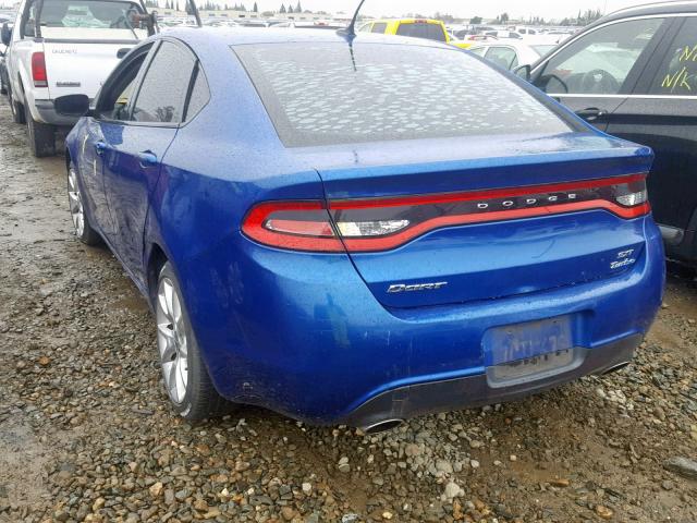 1C3CDFBHXDD104005 - 2013 DODGE DART SXT BLUE photo 3