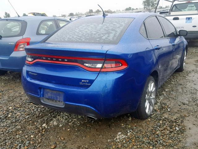 1C3CDFBHXDD104005 - 2013 DODGE DART SXT BLUE photo 4