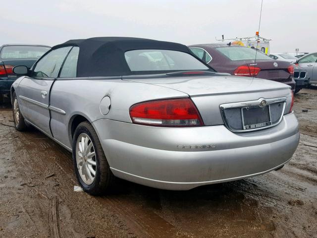 1C3EL55UX1N598323 - 2001 CHRYSLER SEBRING LX SILVER photo 3