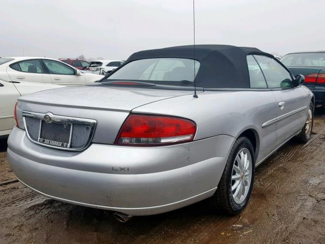 1C3EL55UX1N598323 - 2001 CHRYSLER SEBRING LX SILVER photo 4