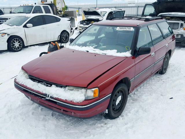 4S4BJ63C3M7905050 - 1991 SUBARU LEGACY L MAROON photo 2