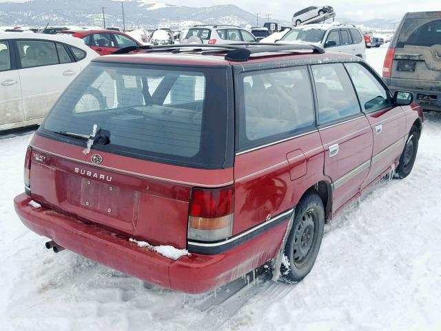 4S4BJ63C3M7905050 - 1991 SUBARU LEGACY L MAROON photo 4