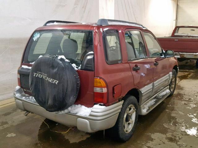 2CNBJ634716923216 - 2001 CHEVROLET TRACKER LT BURGUNDY photo 4