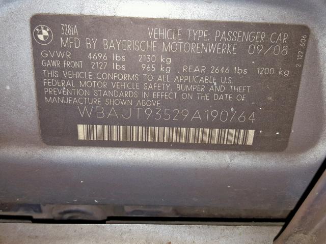 WBAUT93529A190764 - 2009 BMW 328 IT BLUE photo 10