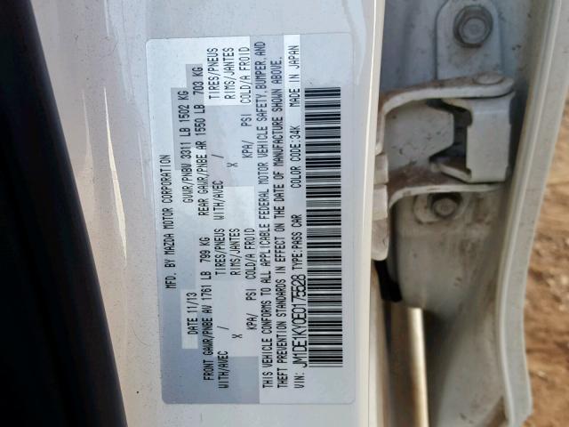 JM1DE1KY0E0175528 - 2014 MAZDA MAZDA2 SPO WHITE photo 10