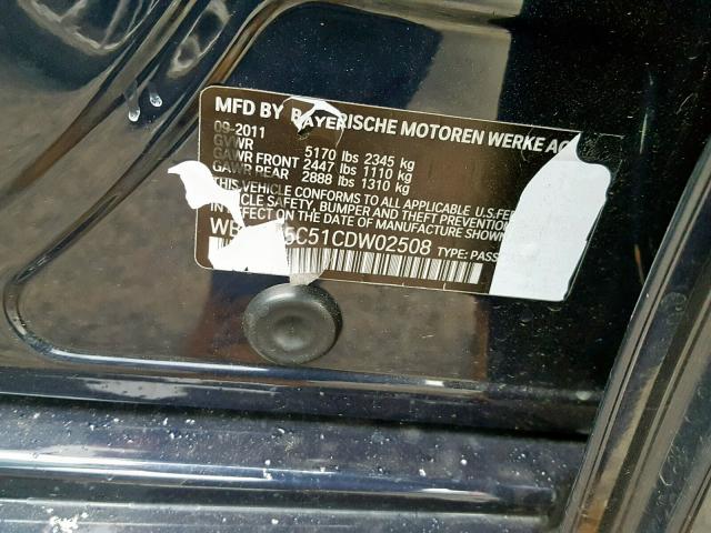 WBAXH5C51CDW02508 - 2012 BMW 528 XI BLUE photo 10