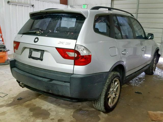 WBXPA734X4WB23266 - 2004 BMW X3 2.5I SILVER photo 4