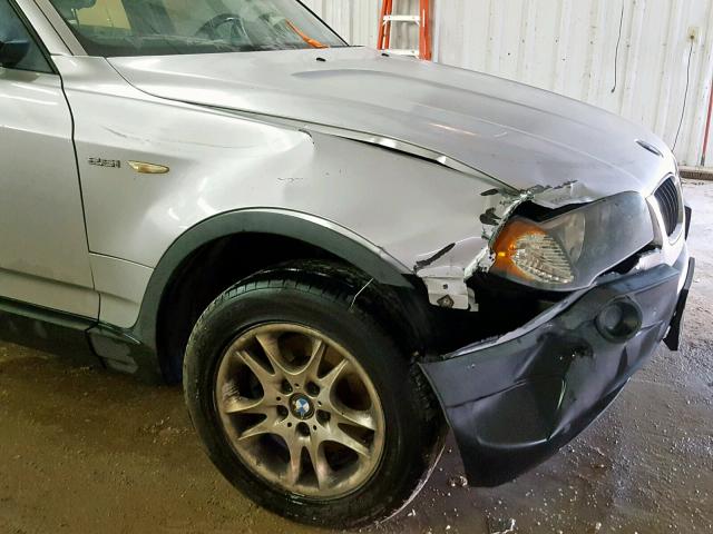 WBXPA734X4WB23266 - 2004 BMW X3 2.5I SILVER photo 9