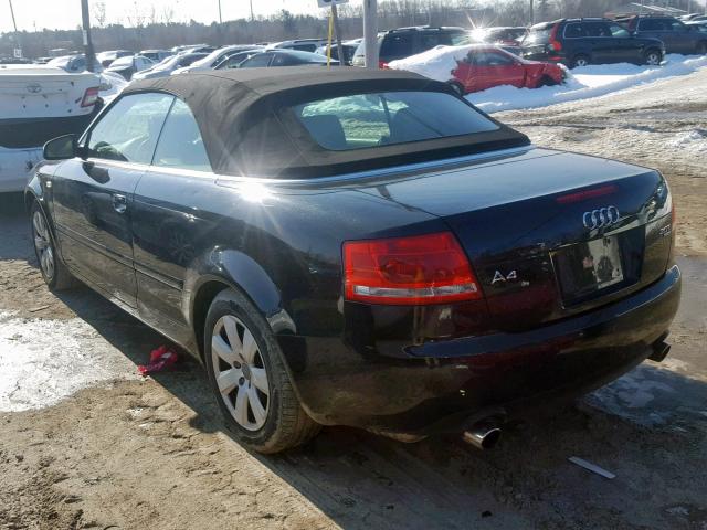 WAUDF48H57K030303 - 2007 AUDI A4 2.0T CA BLACK photo 3