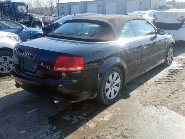 WAUDF48H57K030303 - 2007 AUDI A4 2.0T CA BLACK photo 4