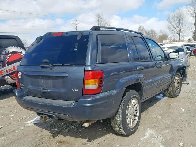 1J4GW58N43C594518 - 2003 JEEP GRAND CHER BLUE photo 4