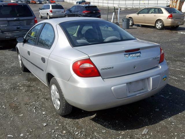 1B3ES26CX3D170846 - 2003 DODGE NEON SE SILVER photo 3