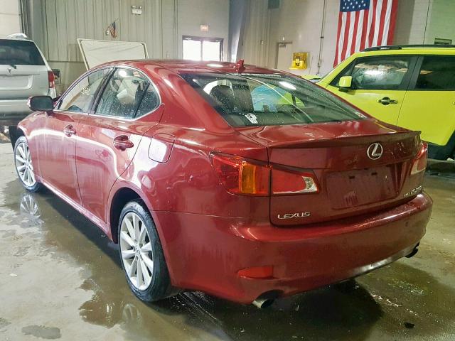 JTHCK262392028502 - 2009 LEXUS IS 250 BURGUNDY photo 3