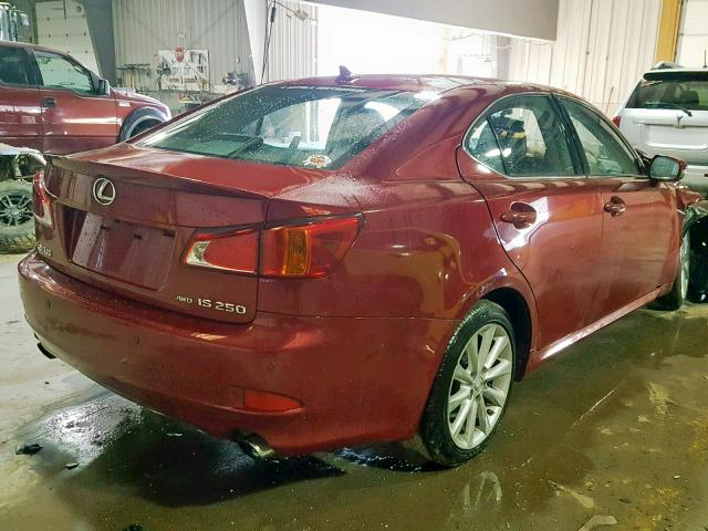 JTHCK262392028502 - 2009 LEXUS IS 250 BURGUNDY photo 4