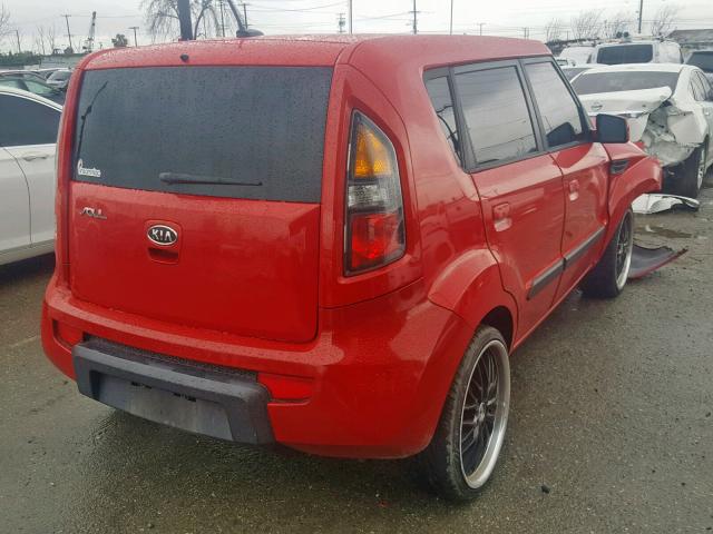 KNDJT2A24A7059584 - 2010 KIA SOUL !/+/S RED photo 4