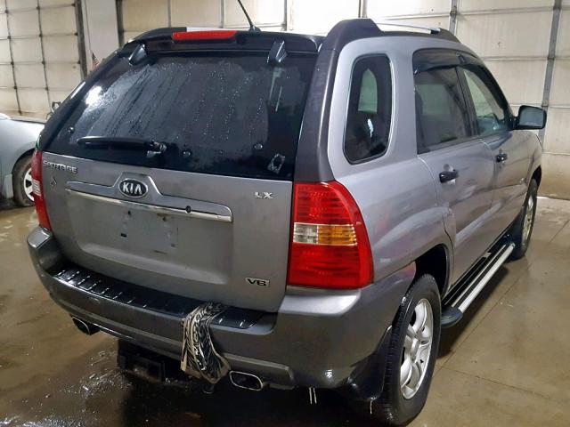 KNDJE723277399789 - 2007 KIA SPORTAGE E GRAY photo 4