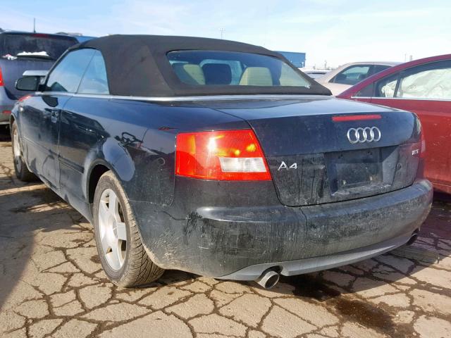 WAUAC48H53K030033 - 2003 AUDI A4 1.8 CAB BLACK photo 3