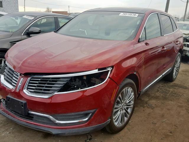 2LMPJ8LRXHBL40934 - 2017 LINCOLN MKX RESERV RED photo 2