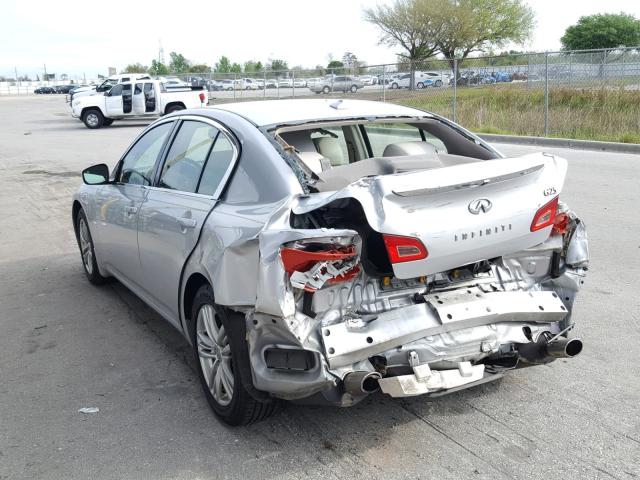 JN1DV6AP6BM603468 - 2011 INFINITI G25 BASE SILVER photo 3