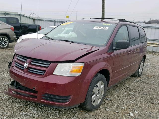 2D8HN44EX9R634566 - 2009 DODGE CARAVAN BURGUNDY photo 2