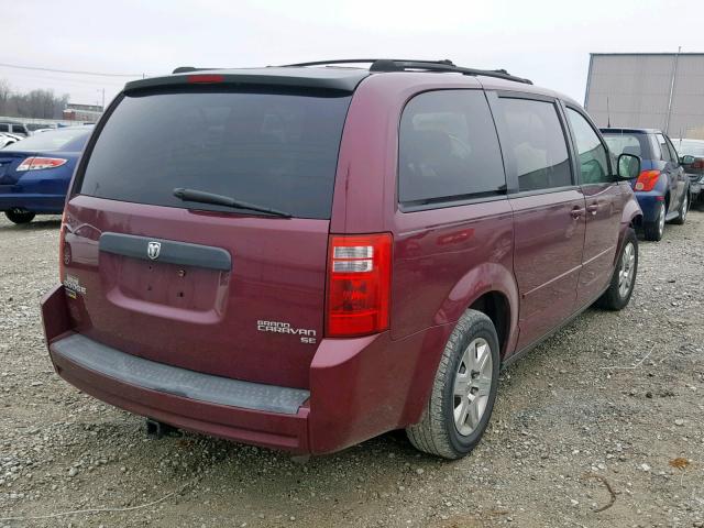 2D8HN44EX9R634566 - 2009 DODGE CARAVAN BURGUNDY photo 4