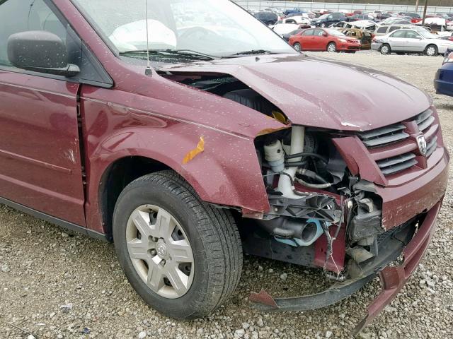 2D8HN44EX9R634566 - 2009 DODGE CARAVAN BURGUNDY photo 9