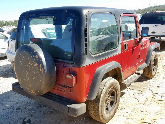 1J4FY29P9XP402030 - 1999 JEEP WRANGLER / RED photo 4