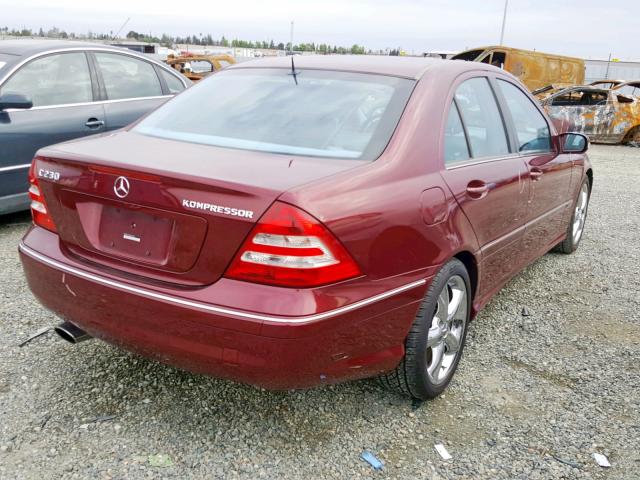 WDBRF40J45F604580 - 2005 MERCEDES-BENZ C 230K SPO BURGUNDY photo 4