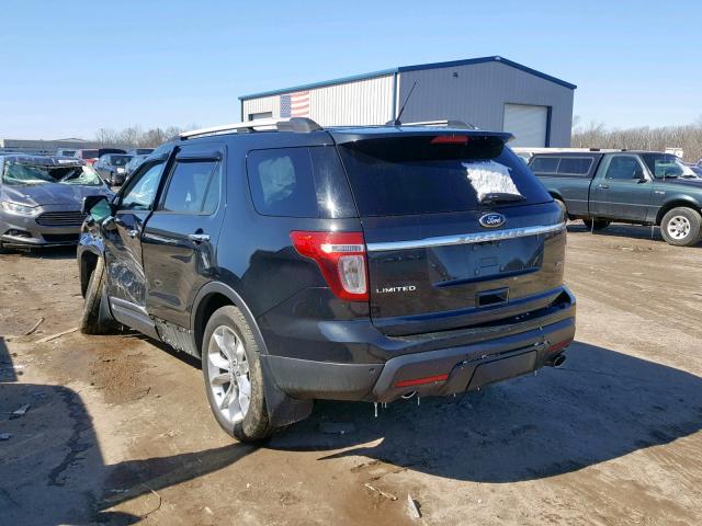 1FM5K8F85EGB08376 - 2014 FORD EXPLORER L BLACK photo 3